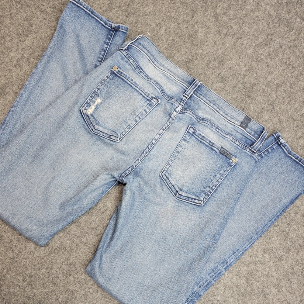 7 For all Mankind Jeans Womens 26 Blue Denim Faded Grunge Stretch Straight Leg
